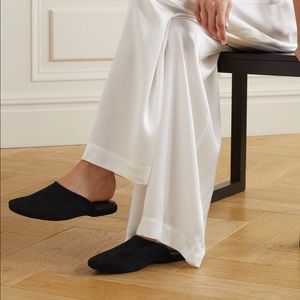 Charvet black suede slippers. Worn for only a month! Have original receipt.